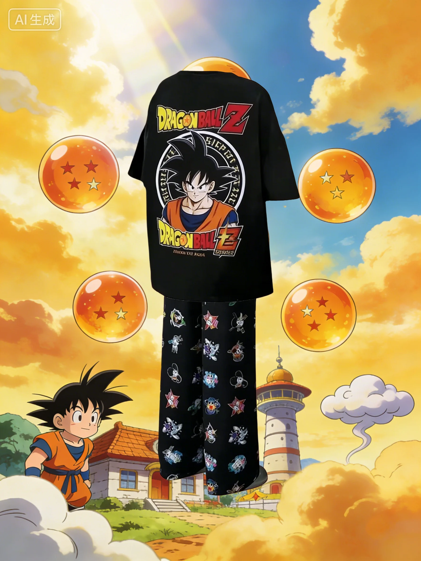 Anime Merchandise Men - Dragon Ball Z Goku Grafik-Pyjama-Set für
