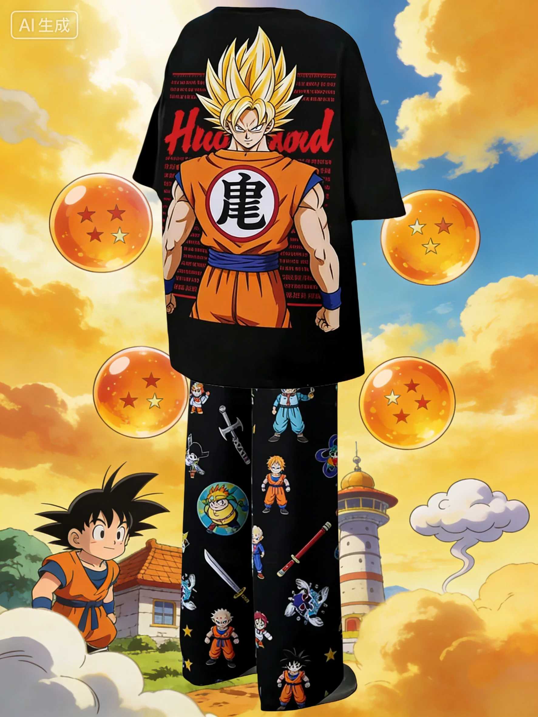 Dragon Ball Z Goku Grafik-Pyja – Anime Merchandise Men Bewertung und Preis