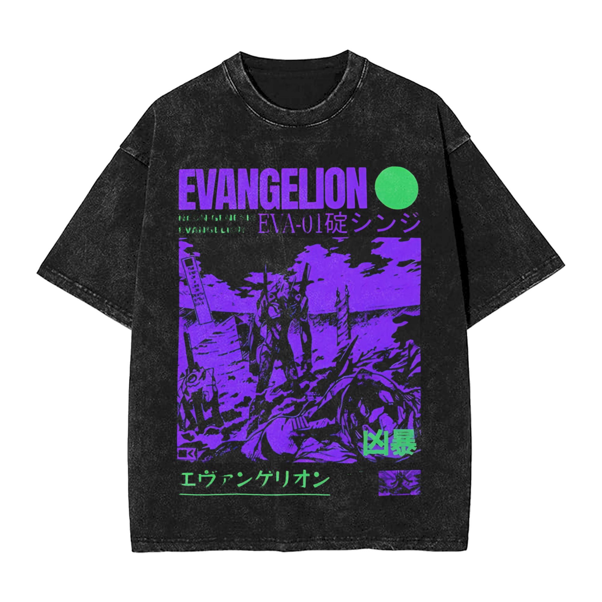 EVA Unit-01 Vintage Washed T-S – Anime Merchandise Men Bewertung und Preis